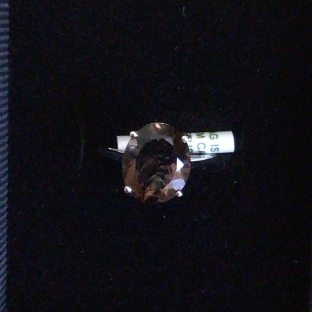 Sterling Silver Smoky Quartz Oval Ring